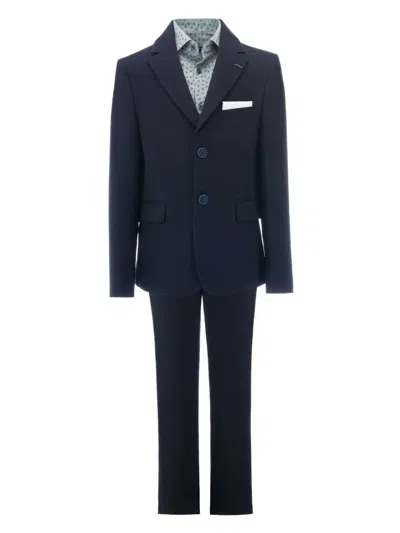 Moustache Kids' Lucien Single-breasted Suit In Blue
