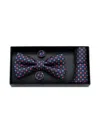 Moustache Multi-patterned Bow Tie Set In Blue