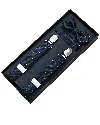 Moustache Navy Blue Dotted Suspenders Set In Blue