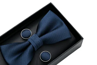 Moustache Kids'  Navy Blue Textured Bowtie Set