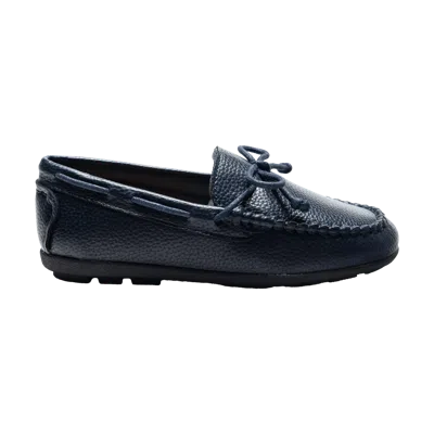 Moustache Navy Faux Leather Laced Loafers By Childsplay Clothing In Blue