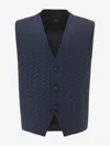 Moustache Navy Geometric Print Vest And Bowtie Blue In Blue