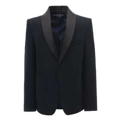 Moustache Navy Shawl Lapel Blazer