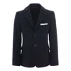 Moustache Black Twill Peak Lapel Blazer