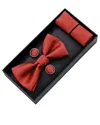 Moustache Orange Crosshatch Bowtie Set