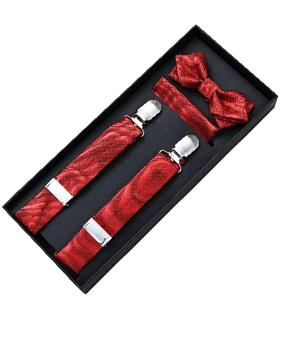 Moustache Kids'  Orange Textured Suspenders Set