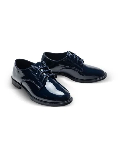 Moustache Kids' Patent-finish Oxford Shoes In Navy