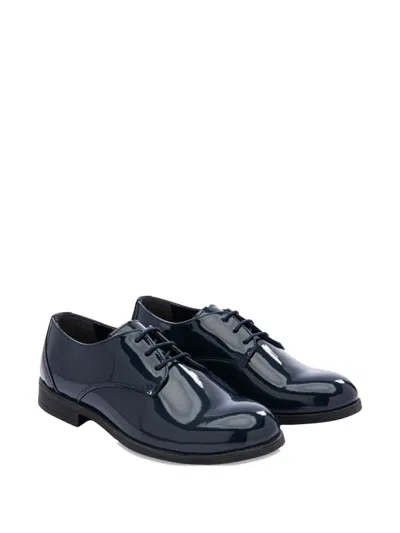 Moustache Patent-finish Lace-up Shoes In Blue