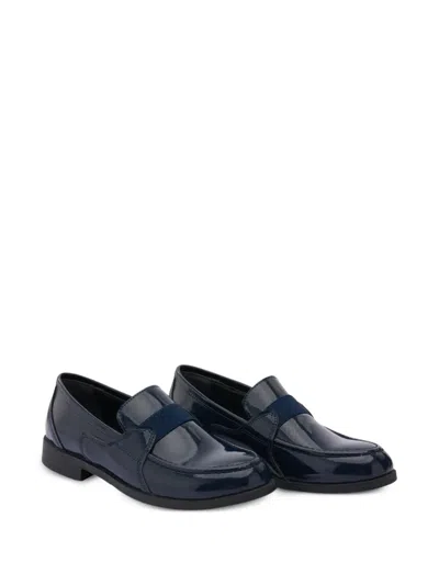 Moustache Patent-leather Loafers In Blue