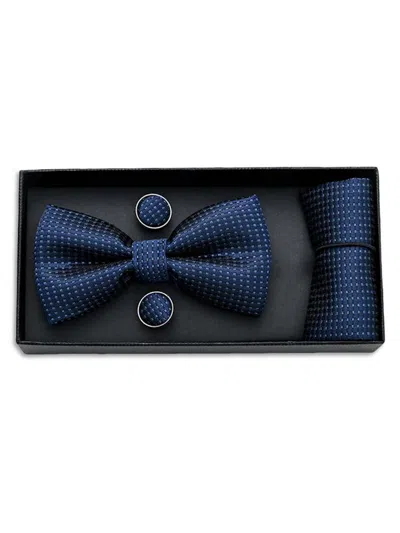 Moustache Kids' Patterned-jacquard Bow Tie Set In Pink