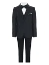 Moustache Peak-lapel Suit (set Of Four) In Black