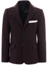Moustache Red Bordeaux Peak Lapel Blazer In Red