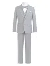 Moustache Peak-lapel Tuxedo Set In Grey