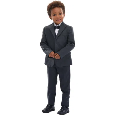 Moustache Kids'  Peak Lapel Tuxedo In Steel Blue