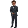 Moustache Peak Lapel Tuxedo In Steel Blue