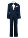 Moustache Shawl-lapels Suit In Blue