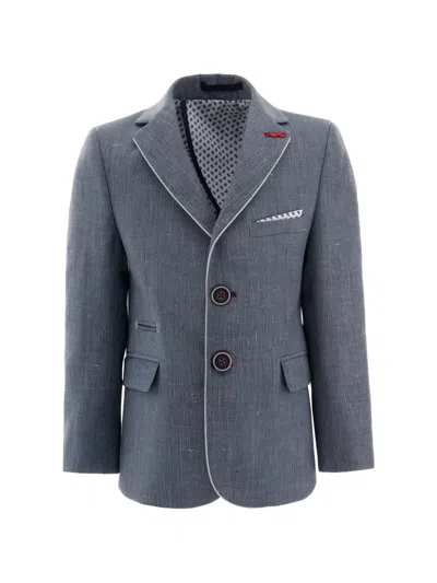 Moustache Babies' Peak-lapel Single-breasted Blazer In Gray