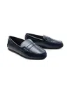Moustache Navy Faux Leather Penny Loafers By Childsplay Clothing