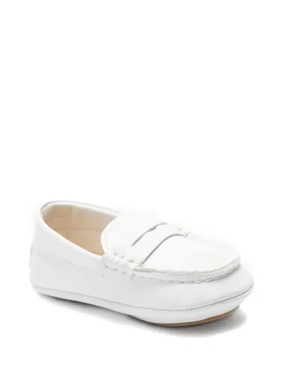 Moustache Babies' Penny Strap Leather Pre-walkers In White