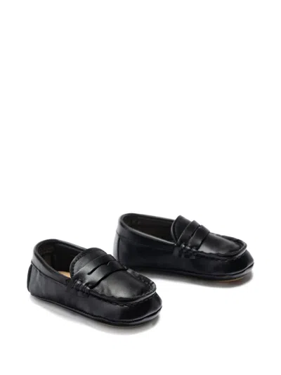 Moustache Babies' Penny-strap Leather Pre-walkers In Black