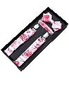 Moustache Pink And Red Floral Suspenders Set In Pink