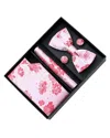 Moustache Pink Floral Tie Set