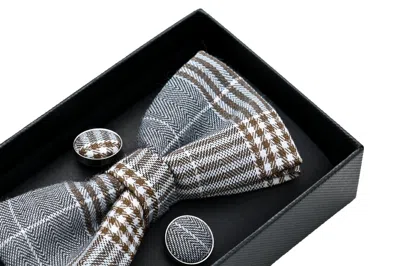 Moustache Kids'  Plaid Bowtie Set