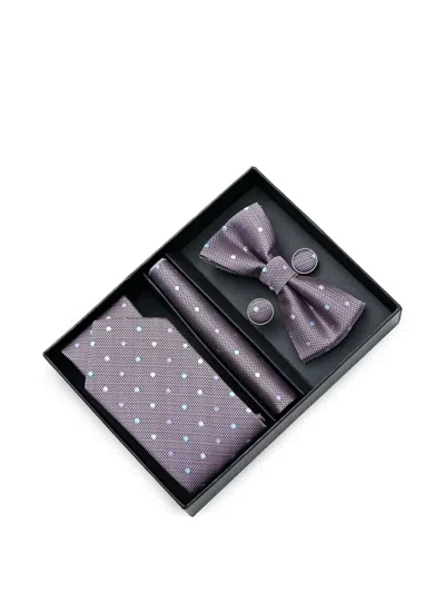 Moustache Kids' Polka-dot Accessory Set In Purple