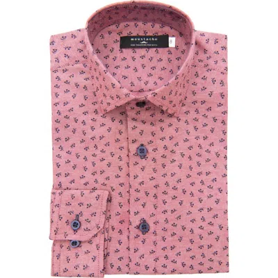 Moustache Kids'  Printed Dress Shirt In Pink