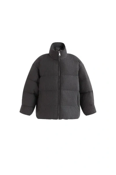 Moustache Kids'  Puffer Jacket With High Collar In Gray