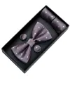 Moustache Purple Dotted Bowtie Set In Pink