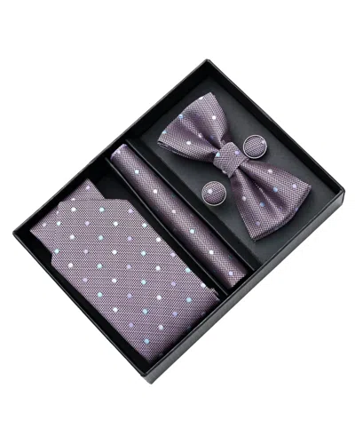 Moustache Kids'  Purple Dotted Tie Set