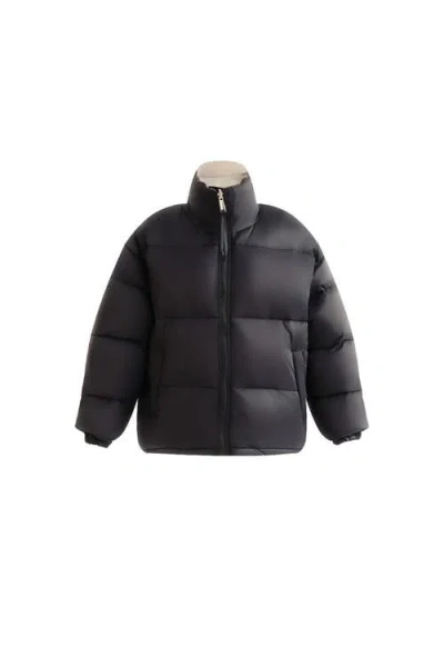 Moustache Kids'  Quilted Puffer Jacket In Black