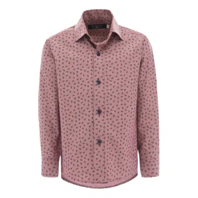 Moustache Red Dandelion Print Dress Shirt