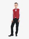 Moustache Red Lachlan Vest Outfit Set In Red