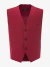 Moustache Red Solid Vest & Bowtie In Red