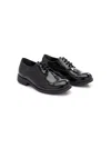 Moustache Round-toe Patent Brogues In Black