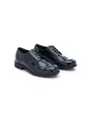 Moustache Round-toe Patent Brogues In Blue