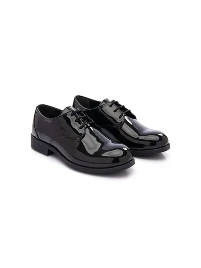 Moustache Kids' Round-toe Patent Oxford Shoes In Black