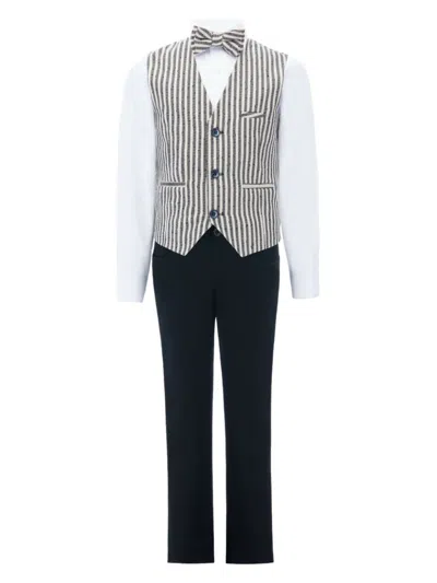 Moustache Kids' Ruggero Striped Vest Set In Neutrals