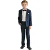 Moustache Kids'  Shawl Lapel Suit In Blue