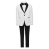 Moustache Shawl-lapel Suit (set Of Three) In White