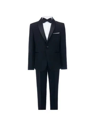 Moustache Kids' Shawl-lapel Suit In Black