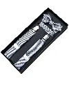 Moustache Silver Dotted Suspenders Set In Gray