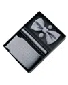 Moustache Silver Dotted Tie Set