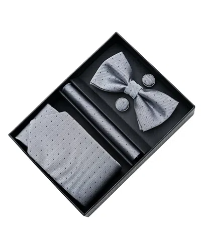 Moustache Kids'  Silver Dotted Tie Set