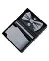 Moustache Silver Texture Tie Set In Gray