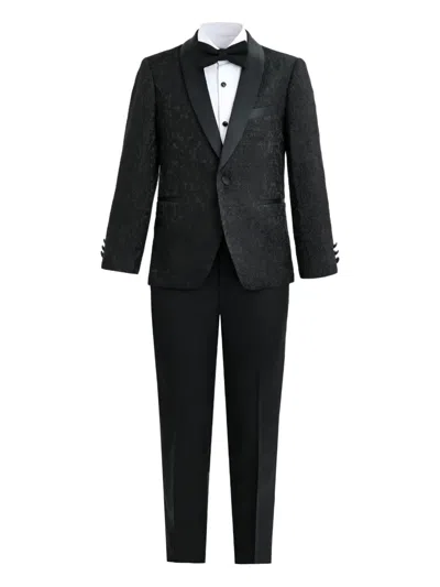 Moustache Single-breasted Suit Set (set Of Three) In Black
