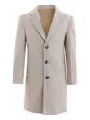 Moustache Single-breasted Wool Coat In Neutral