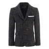 Moustache Smoky Gray Peak Lapel Blazer